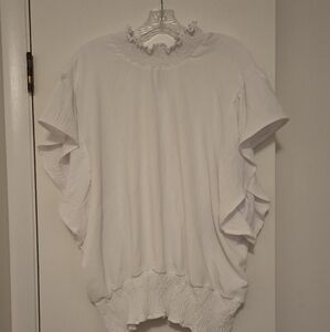 Elegant White Ruffled Women's Top